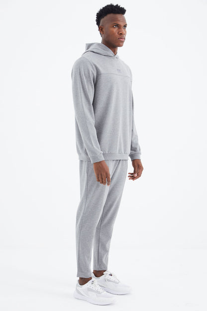 Kelvin Grey Black Kelvin Basic Men's Tracksuit Set - 85230