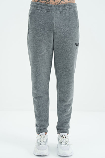 Darrel Grey Melange Polar Men's Tracksuit Bottom - 82109