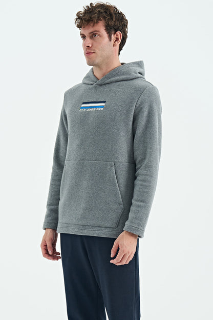 Men's Grey Melange Fleece Sweatshirt - 88301