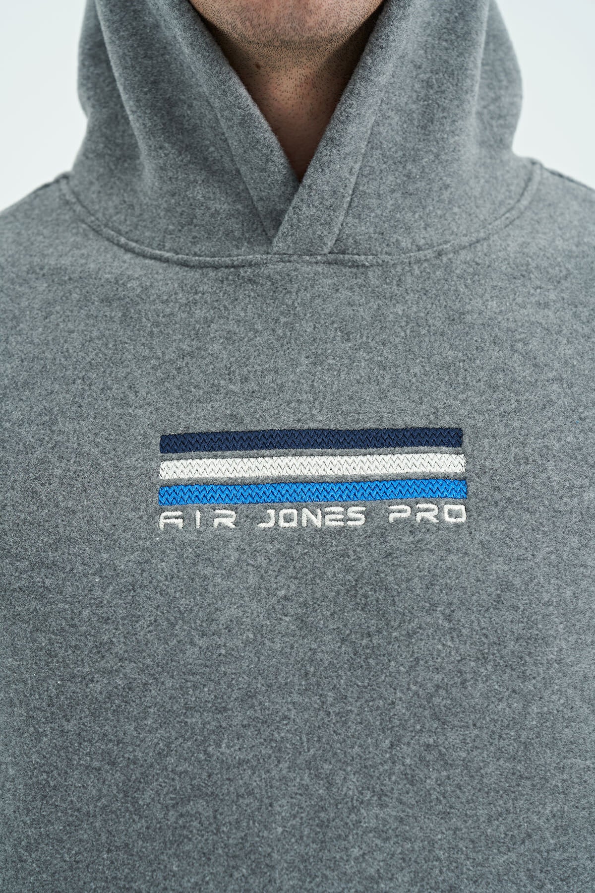 Men's Grey Melange Fleece Sweatshirt - 88301