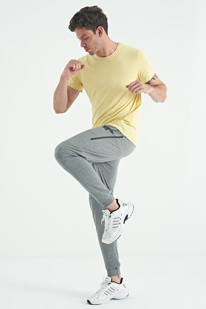 Nigel Grey Melange Standard Fit Men's Tracksuit Bottom - 84916