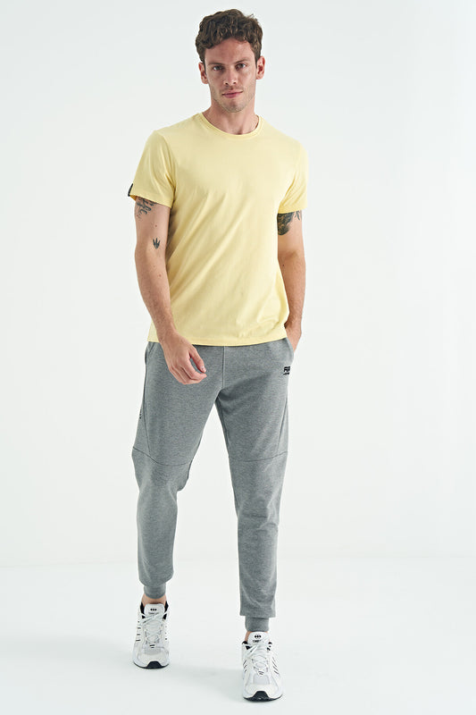 Nigel Grey Melange Standard Fit Men's Tracksuit Bottom - 84916