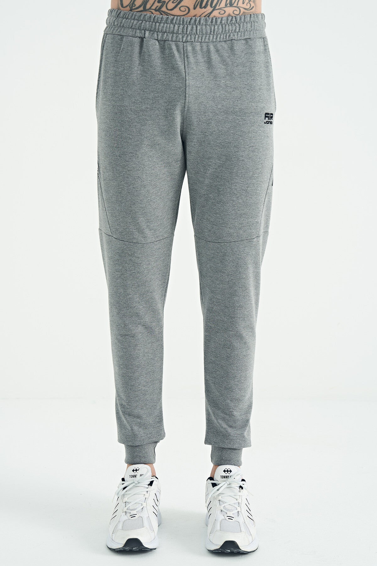 Nigel Grey Melange Standard Fit Men's Tracksuit Bottom - 84916
