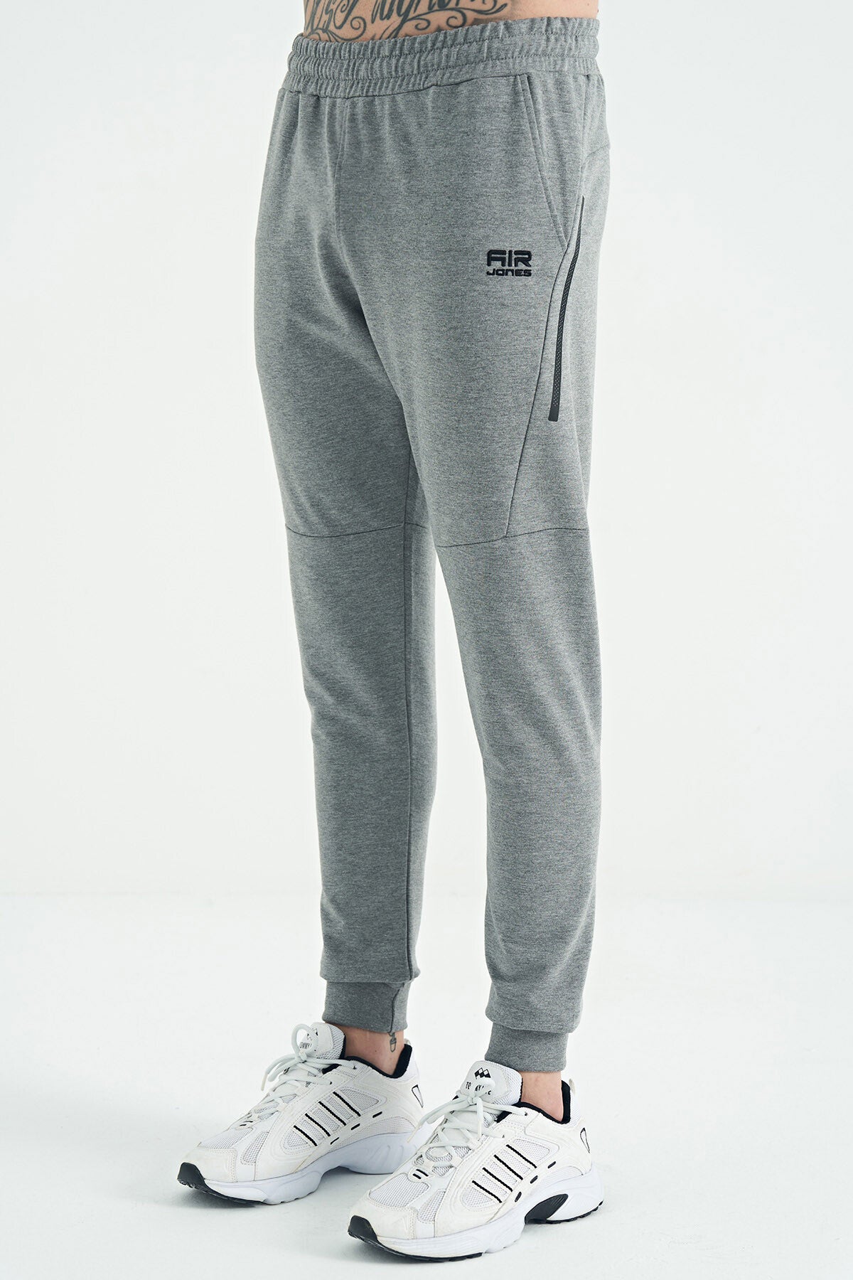 Nigel Grey Melange Standard Fit Men's Tracksuit Bottom - 84916