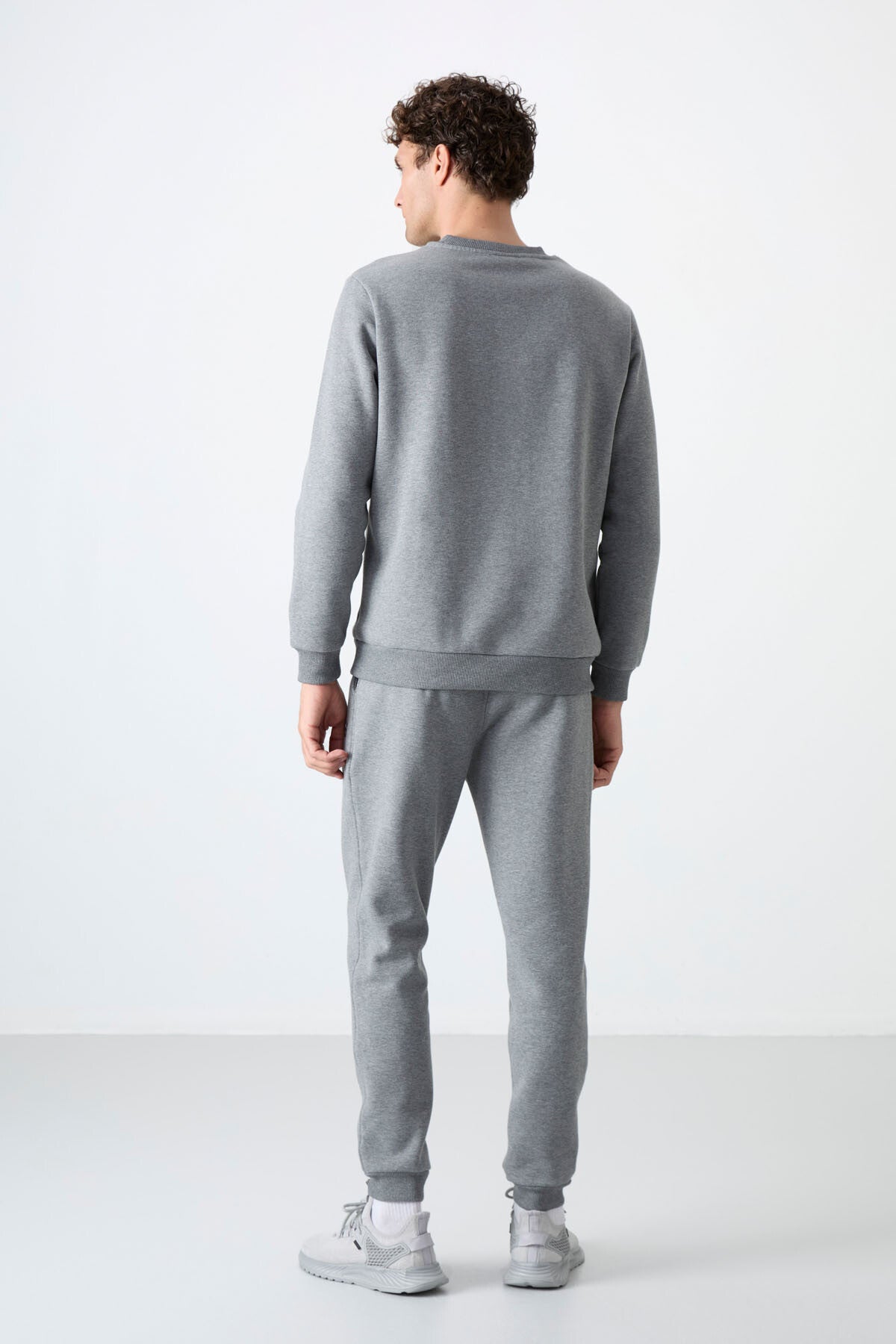 Andy Grey Melange Hooded Men's Tracksuit Set - 85190