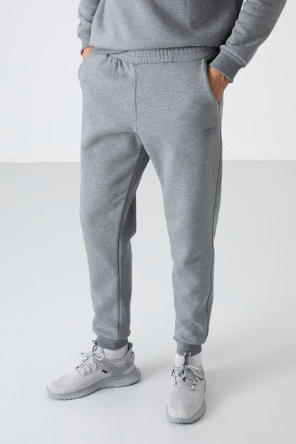 Andy Grey Melange Hooded Men's Tracksuit Set - 85190