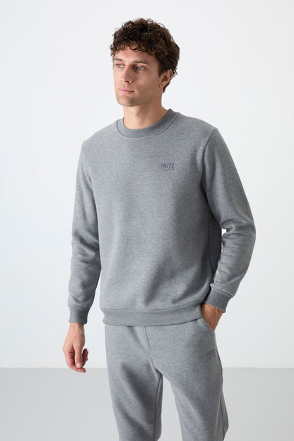 Andy Grey Melange Hooded Men's Tracksuit Set - 85190