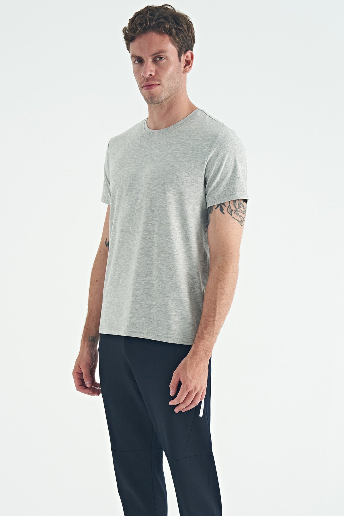 Grey Melanj Basic Men's T-Shirt - 88245