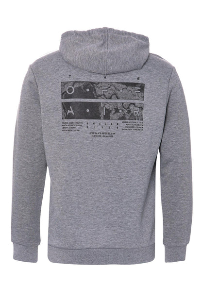 Grey Melange Front and Back Print Comfortable Fit Men's Hooded Sweatshirt - 88017