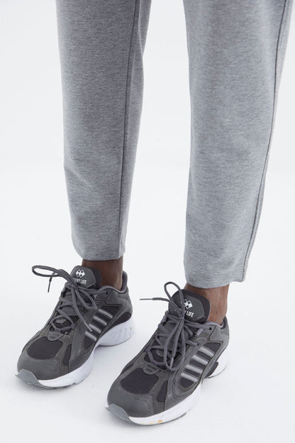 Rex Gray Melange Basic Men's Tracksuit Set - 85232