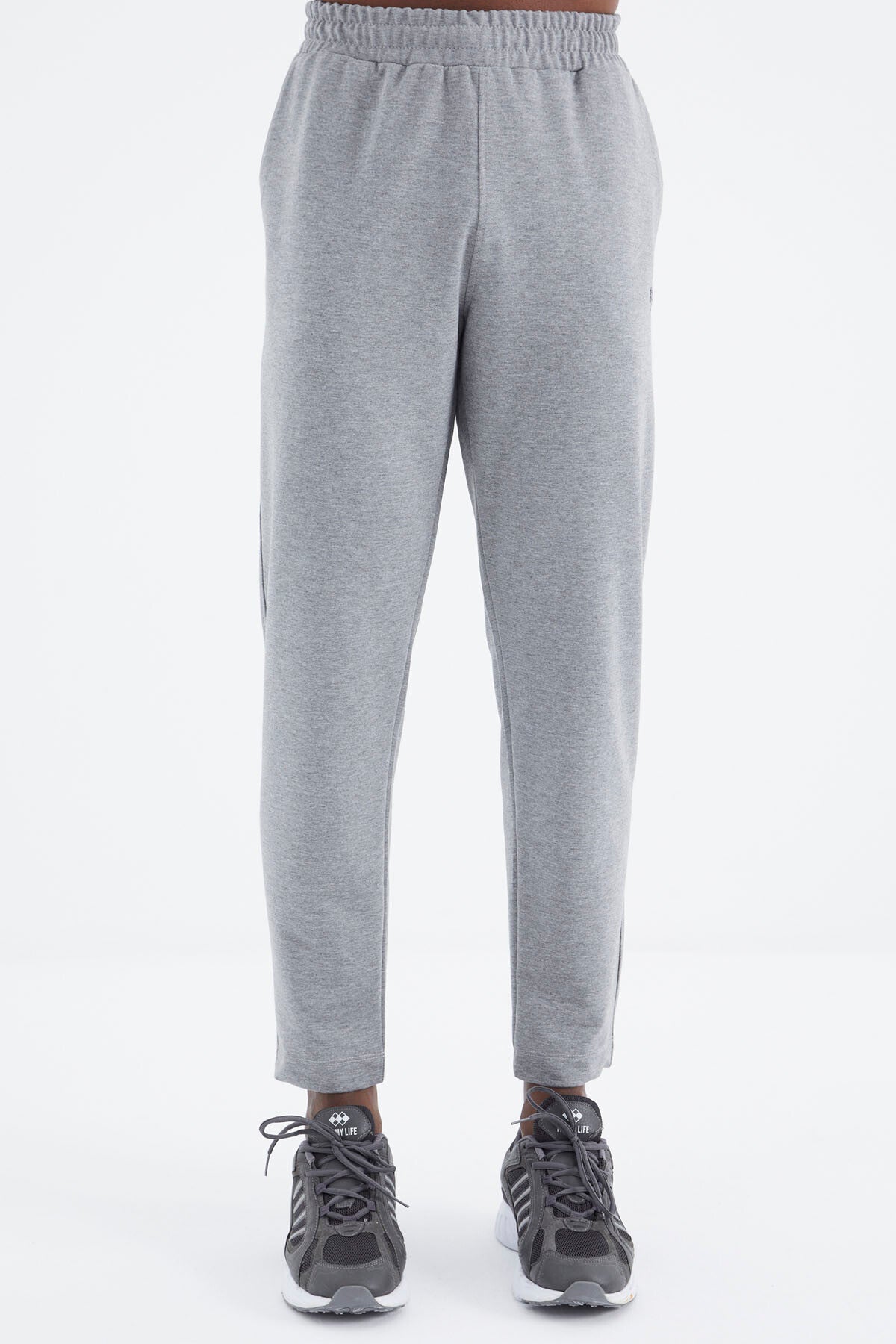 Rex Gray Melange Basic Men's Tracksuit Set - 85232