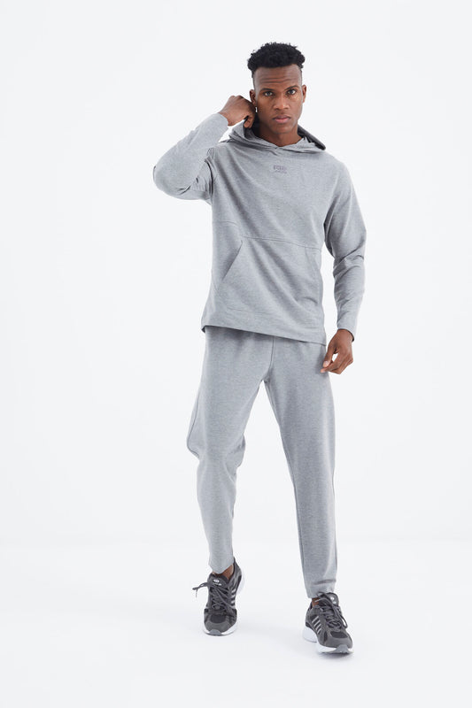 Rex Gray Melange Basic Men's Tracksuit Set - 85232