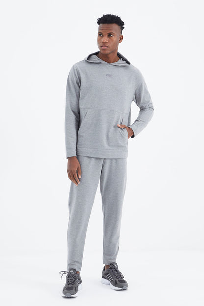 Rex Gray Melange Basic Men's Tracksuit Set - 85232