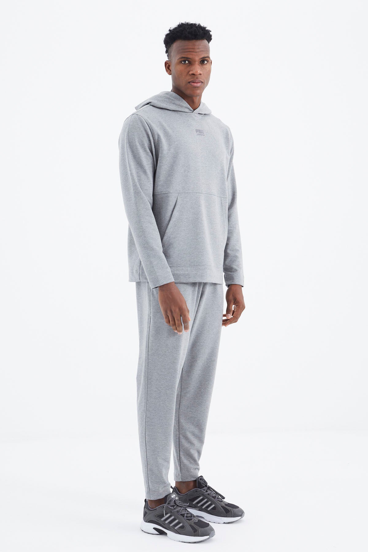 Rex Gray Melange Basic Men's Tracksuit Set - 85232
