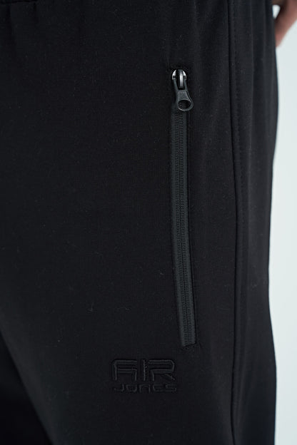 Harry Grey Melange - Black Standard Fit Men's Tracksuit Set - 85197