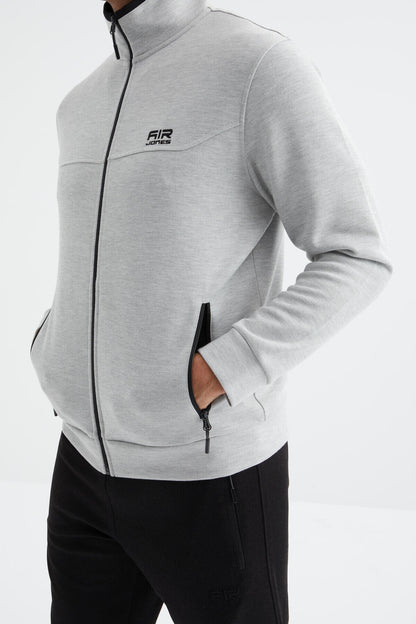 Hugo Gray Melange - Black Jogger Men's Tracksuit Set - 85198