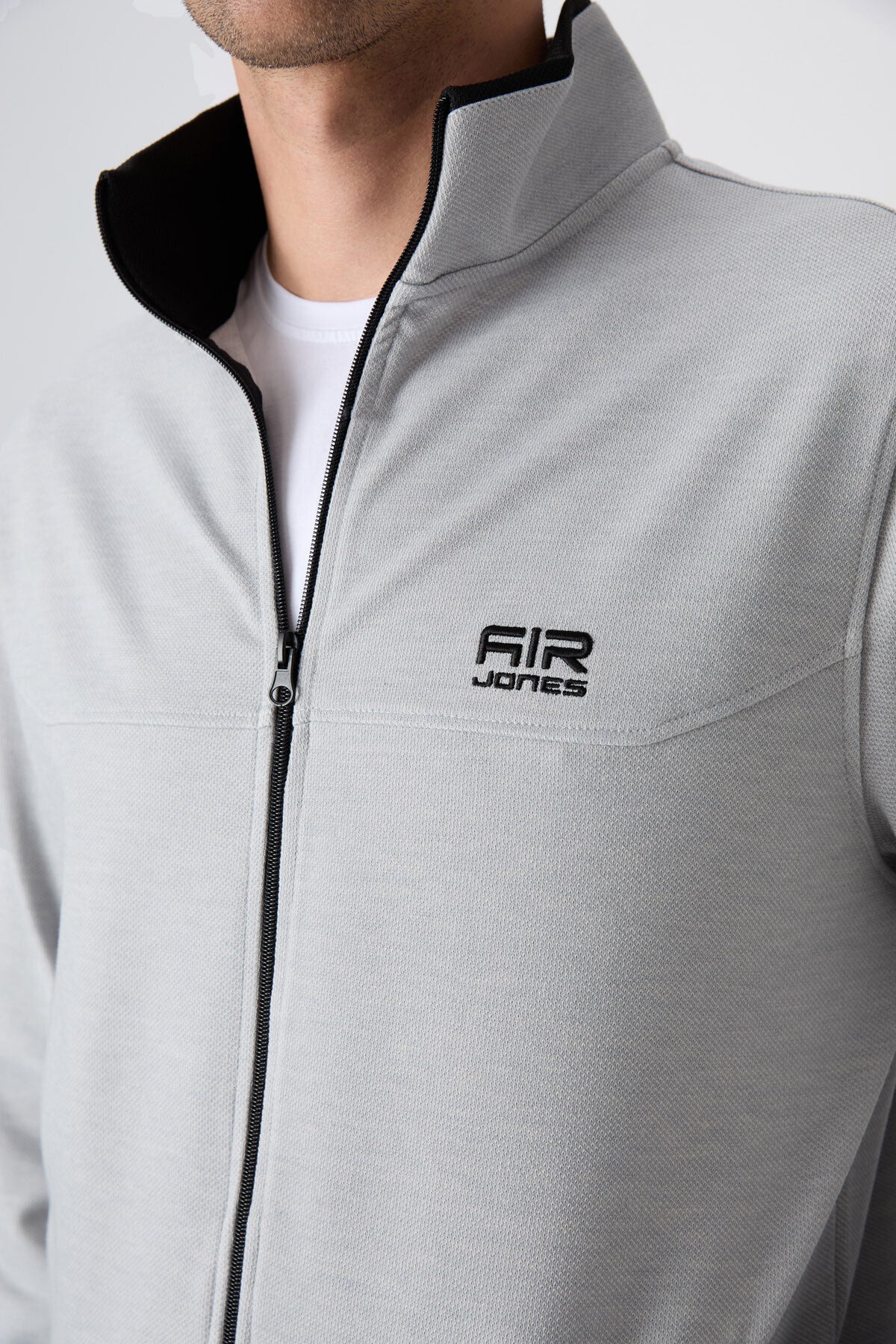 Hugo Gray Melange - Black Jogger Men's Tracksuit Set - 85198