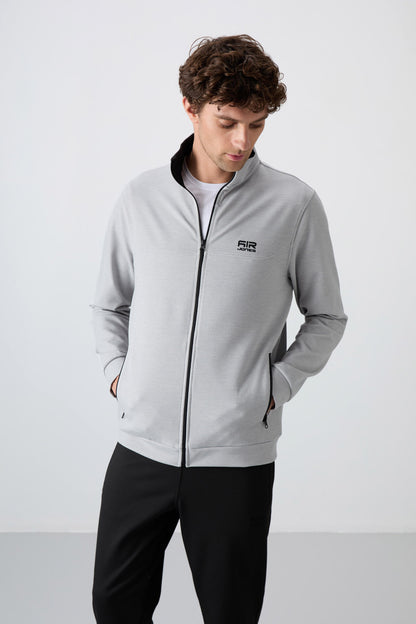 Hugo Gray Melange - Black Jogger Men's Tracksuit Set - 85198