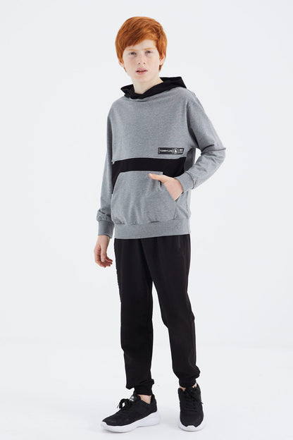Grey Melange Standard Fit Boys' Sweatshirt - 11179