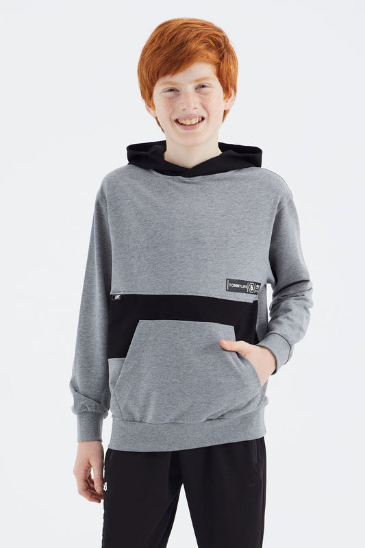 Grey Melange Standard Fit Boys' Sweatshirt - 11179