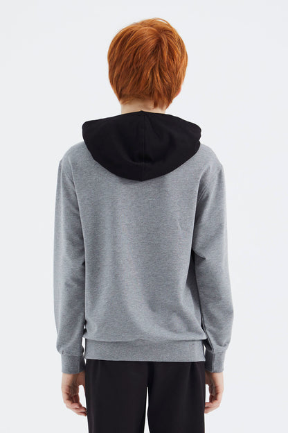 Grey Melange Standard Fit Boys' Sweatshirt - 11179