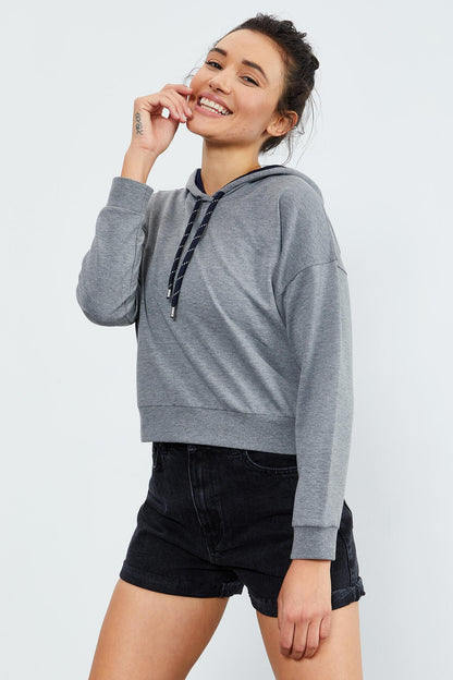 Long Sleeve Comfort Fit Hooded Women's Sweatshirt - 97115