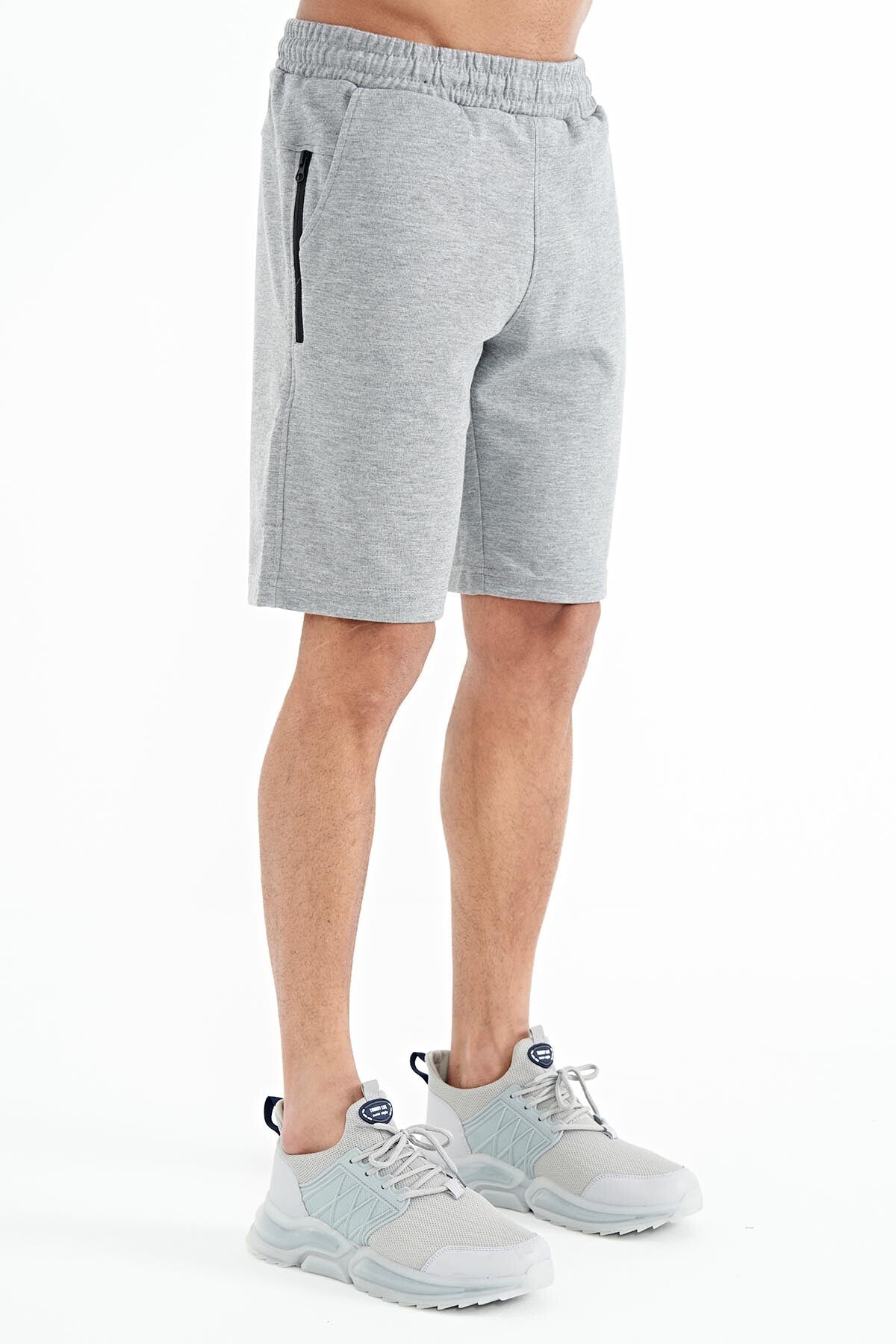 Alva Gray Melange Printed Men's Shorts - 81245