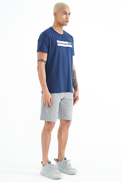 Alva Gray Melange Printed Men's Shorts - 81245