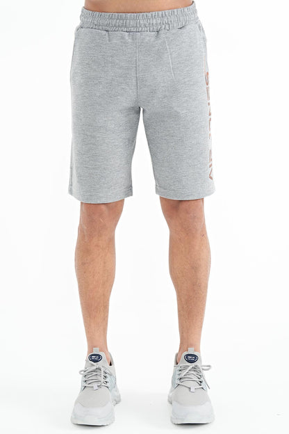 Alva Gray Melange Printed Men's Shorts - 81245