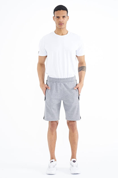 Alfred Grey Melange Standard Fit Men's Shorts - 81244