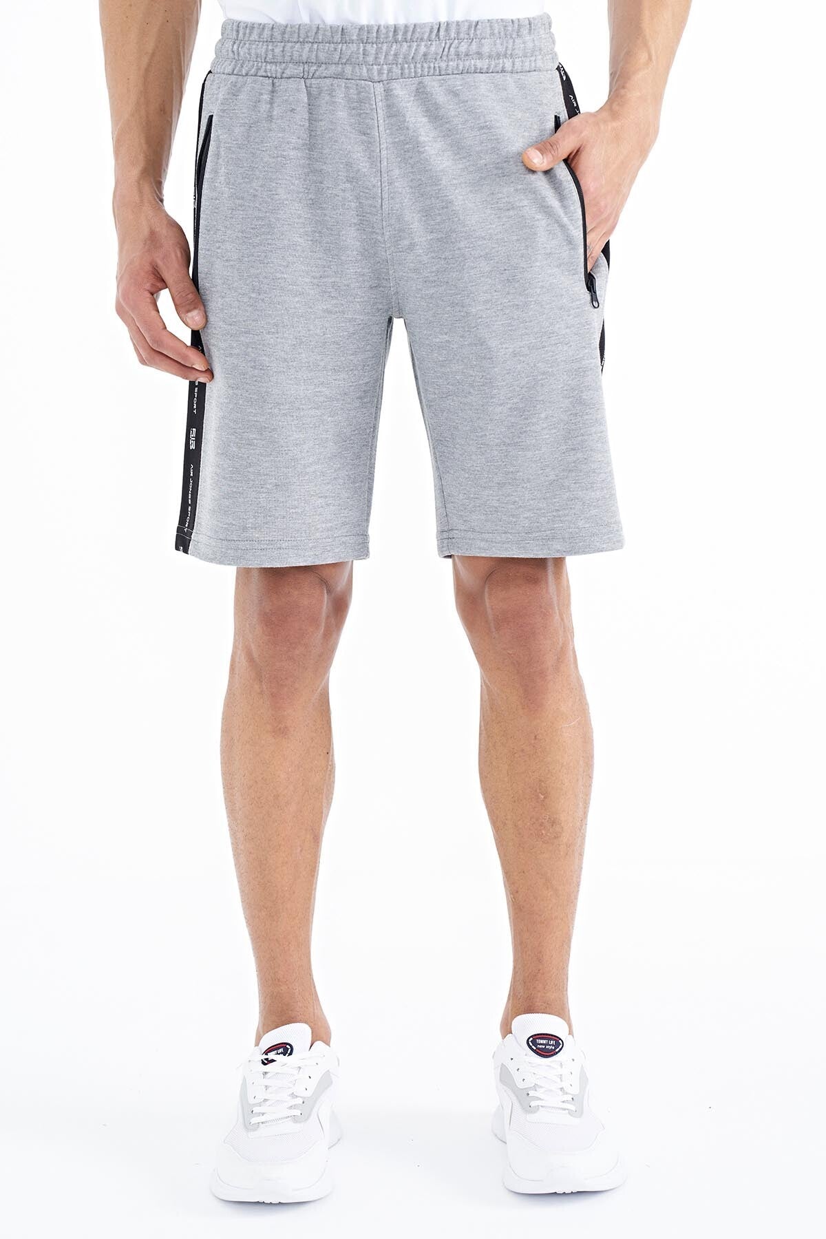 Alfred Grey Melange Standard Fit Men's Shorts - 81244