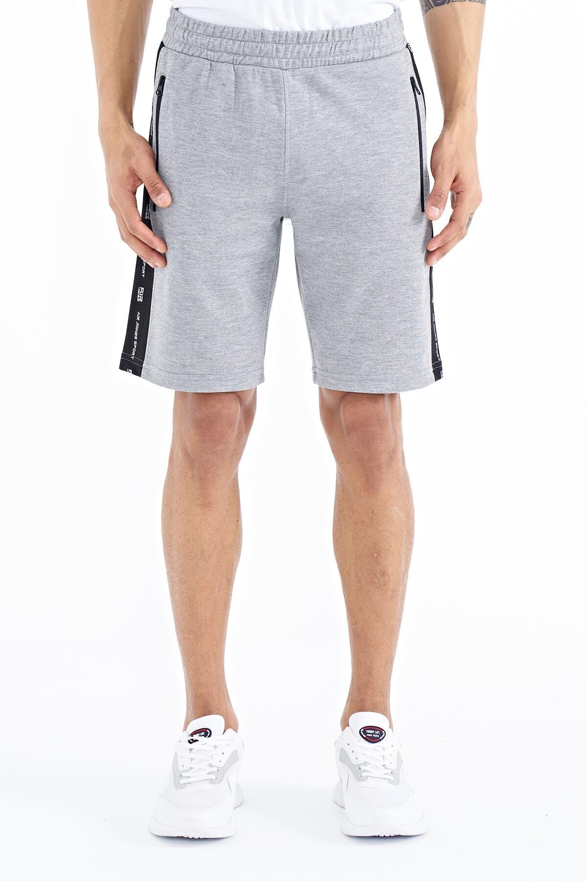 Alfred Grey Melange Standard Fit Men's Shorts - 81244