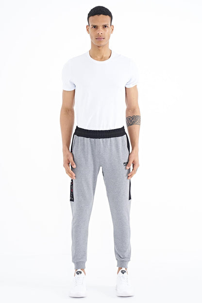 Paul Grey Melange Jogger Men's Tracksuit Bottom - 84915