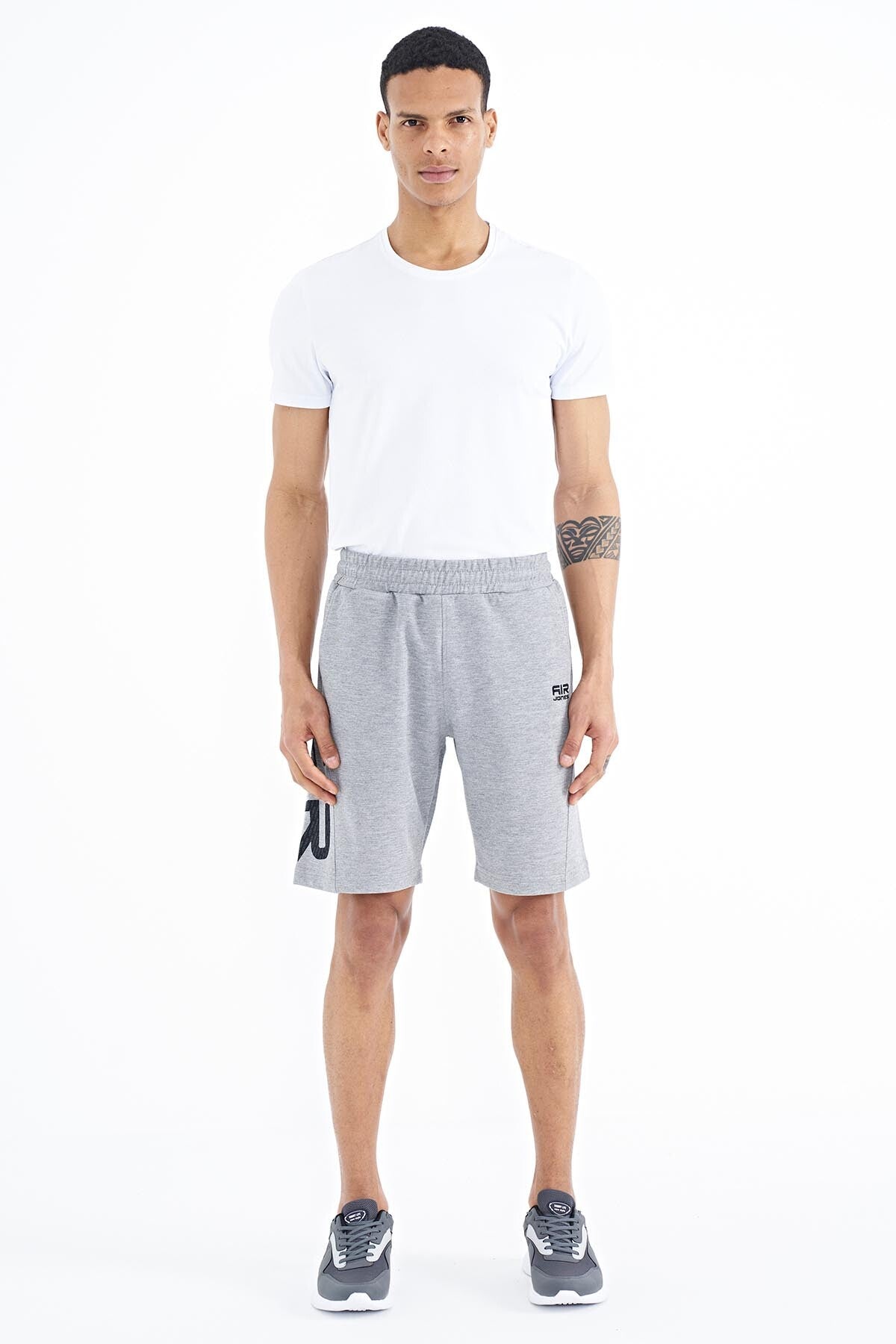 Aldo Grey Melange Standard Fit Men's Shorts - 81242