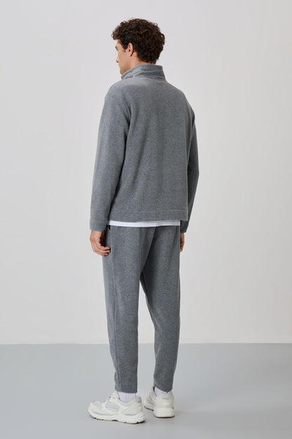 Carol Grey Melange Polar Men's Tracksuit Set - 85226
