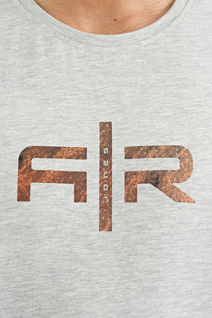 Boris Grey Melange Standard Cut Men's T-Shirt - 88206
