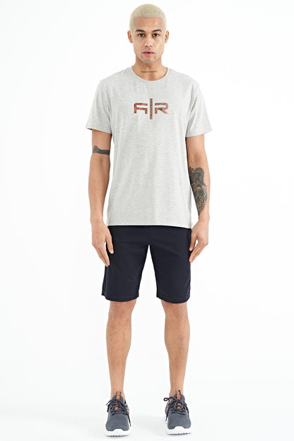 Boris Grey Melange Standard Cut Men's T-Shirt - 88206