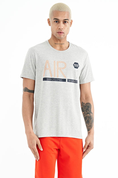 Conan Grey Melange Standard Fit Men's T-Shirt - 88209