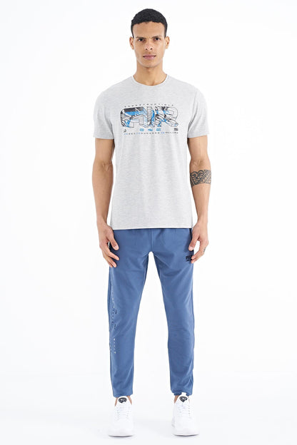 Oscar Grey Melange Standard Fit Men's T-Shirt - 88226