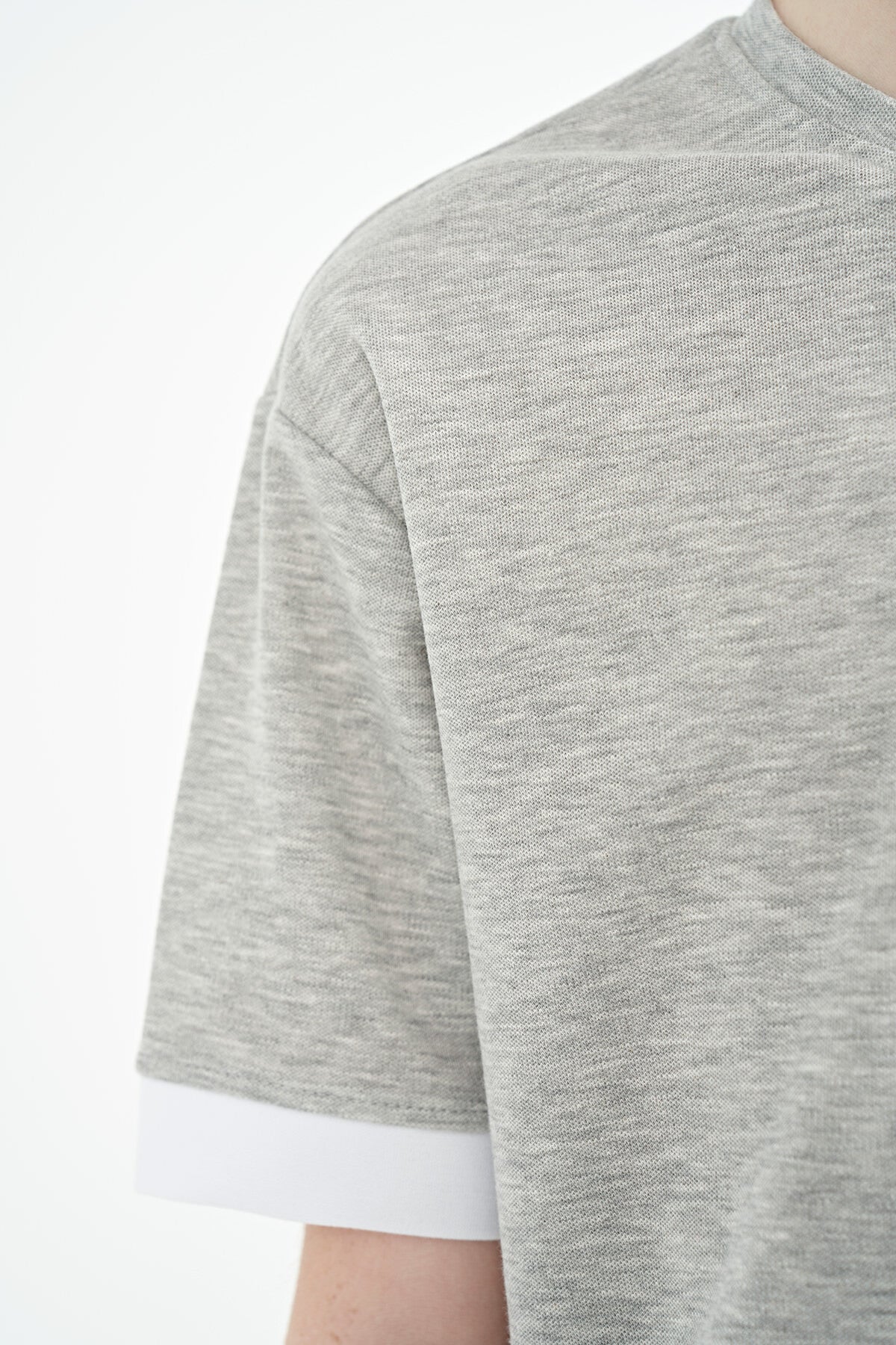 Grey Melange Print O Collar Oversize Boys T-Shirt - 11146