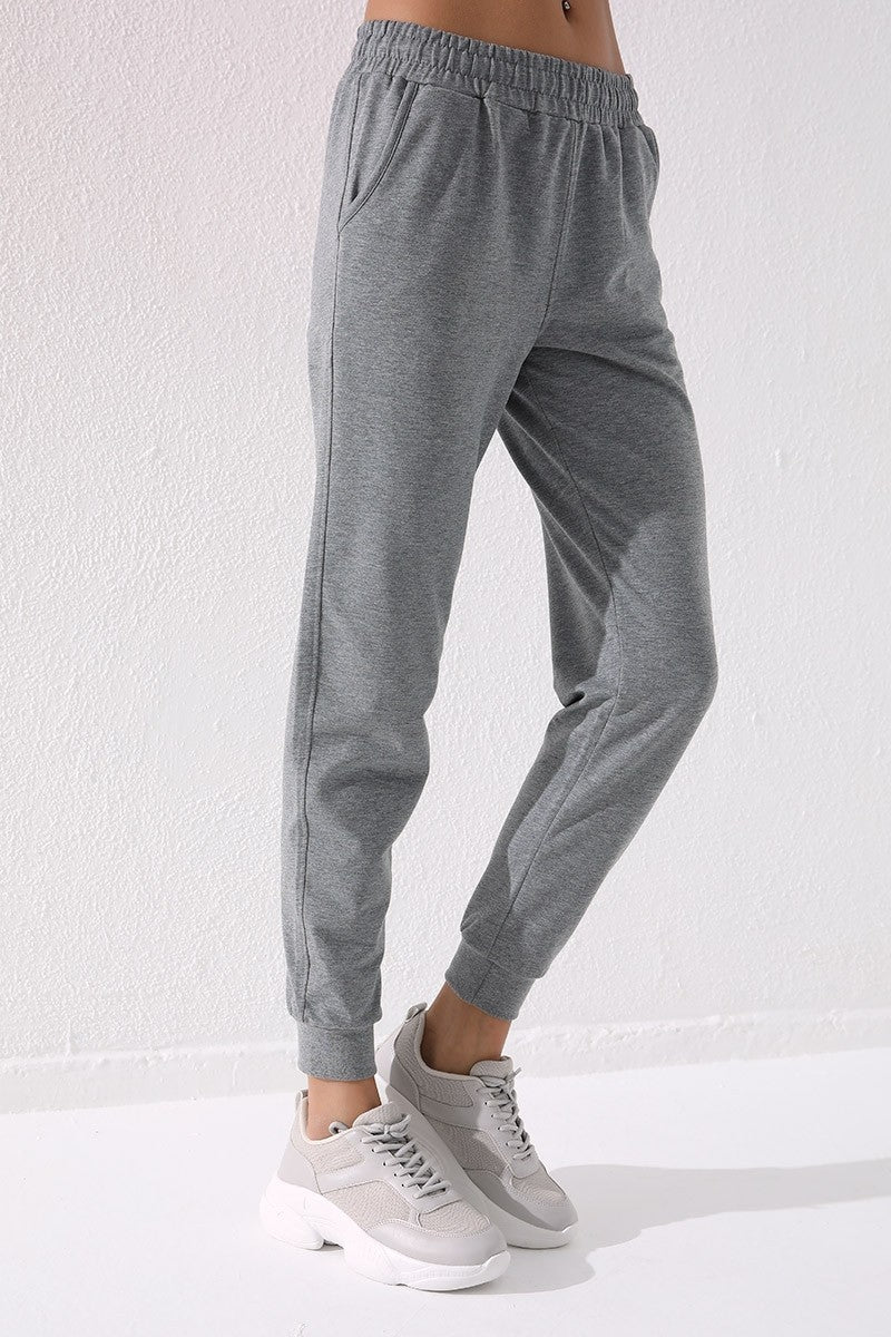 High Waist Jogger Comfort Fit Cuffed Women's Tracksuit Bottom - 94561
