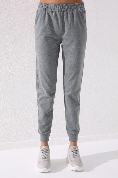 High Waist Jogger Comfort Fit Cuffed Women's Tracksuit Bottom - 94561