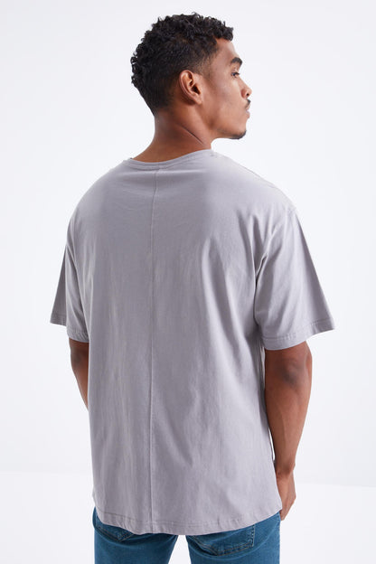 Minimal Grip Print O Collar Men's Oversize T-Shirt - 88096