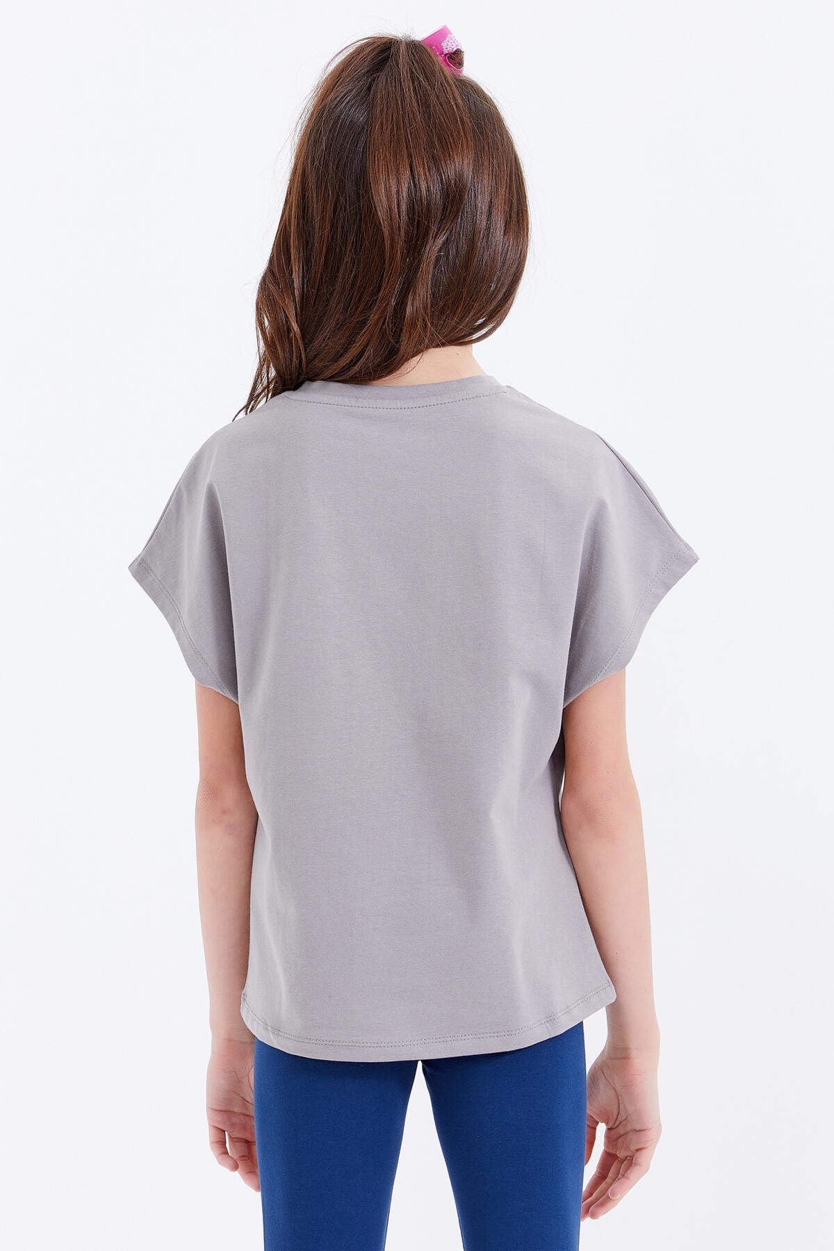 Girls' Oversize Colorful Print O Neck T-Shirt - 75029