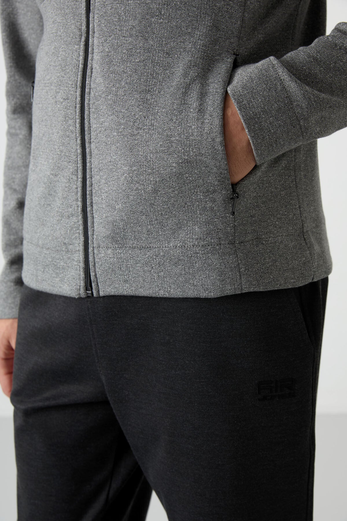 Bruce Gri - Black Straight Collar Men's Tracksuit Set - 85200