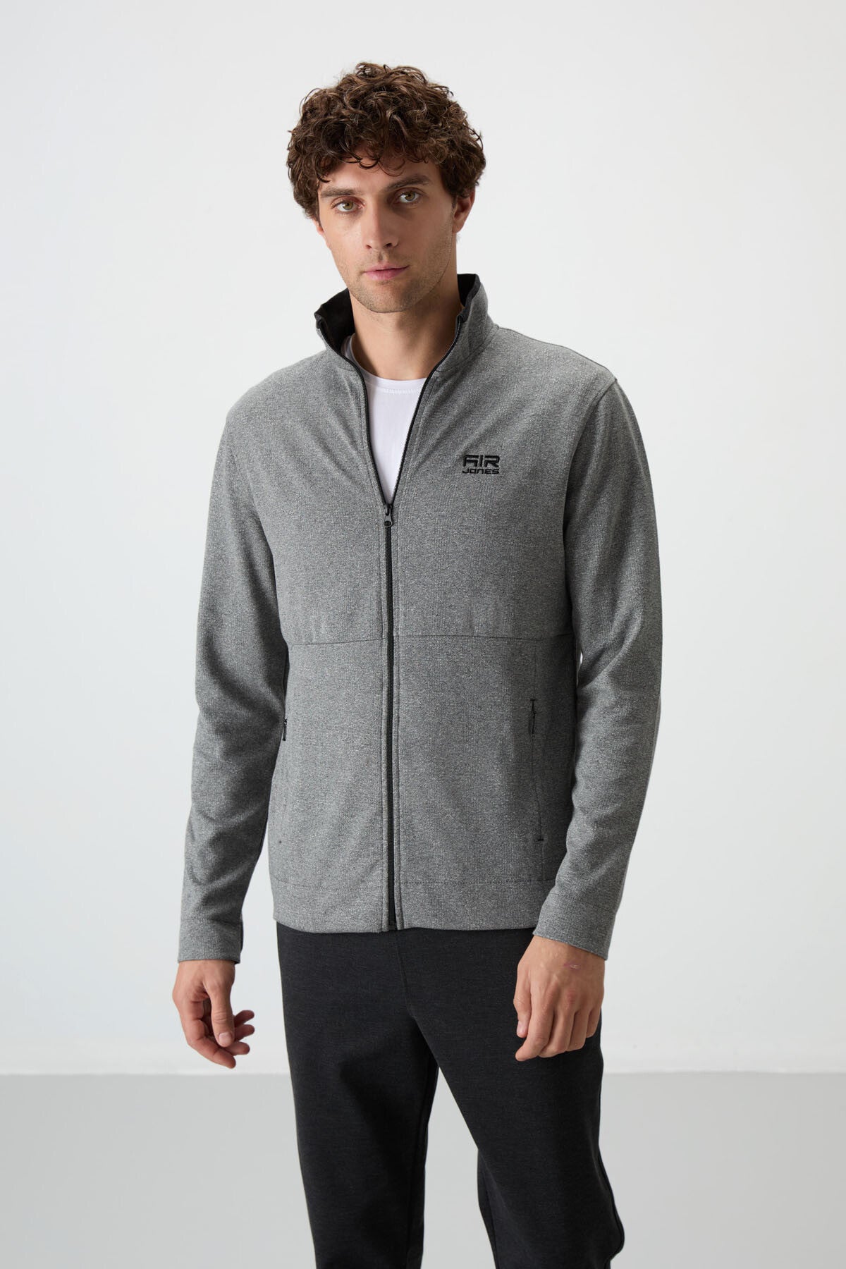 Bruce Gri - Black Straight Collar Men's Tracksuit Set - 85200