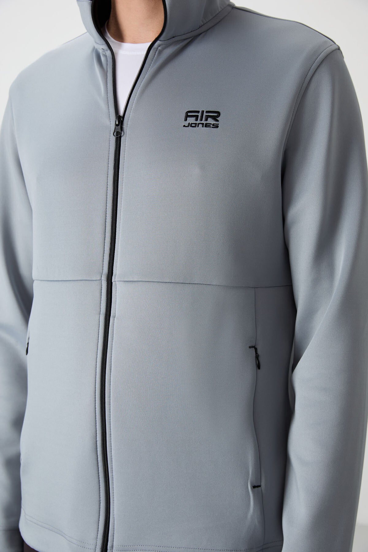 Black Gray - Black Scuba Fabric Men's Tracksuit Set - 85199