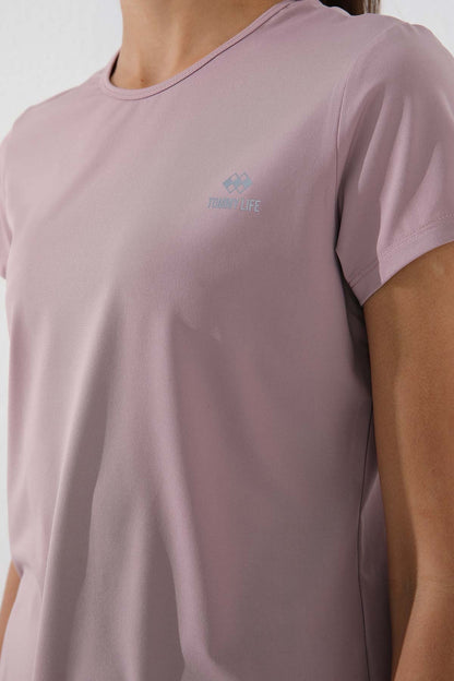 Dried Rose Basic Short Sleeve Standard Fit O Neck Women's T-Shirt - 97144