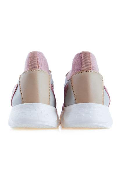 Dried Rose High Platform Mesh Detailed Laced Women's Sports Shoes - 89208