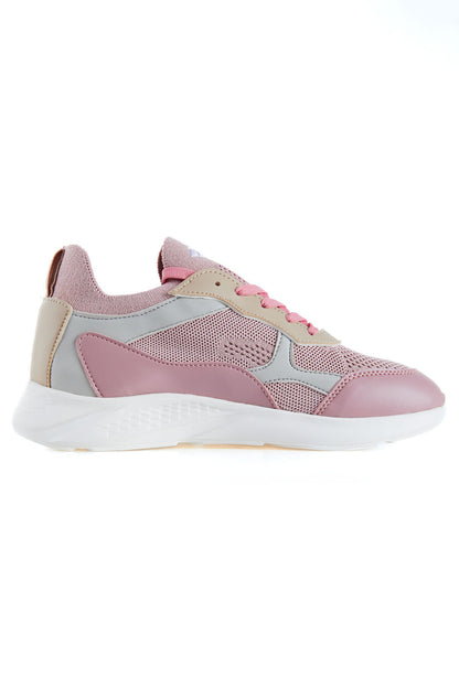 Dried Rose High Platform Mesh Detailed Laced Women's Sports Shoes - 89208